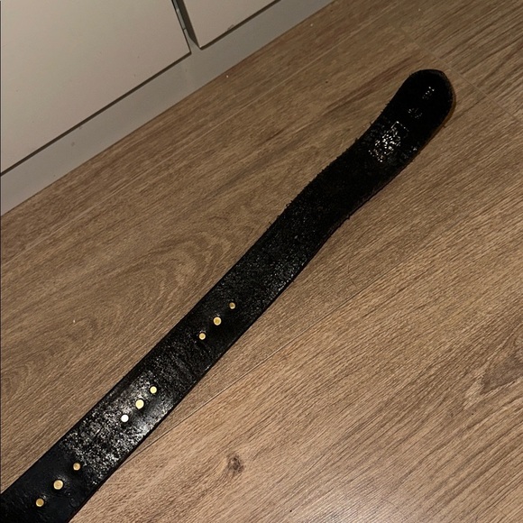 Versace Vintage Medusa Black Leather Gold Accents Belt main image 5